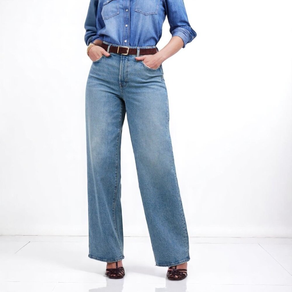 Madewell The Petite Curvy Perfect Vintage Wide-Leg Jean Size 28 Petite